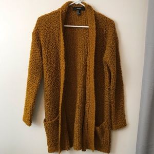 Forever 21 Slouchy Oversized Mustard Cardigan